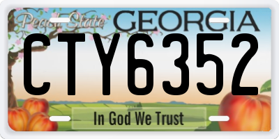 GA license plate CTY6352