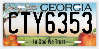 GA license plate CTY6353