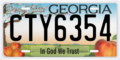 GA license plate CTY6354