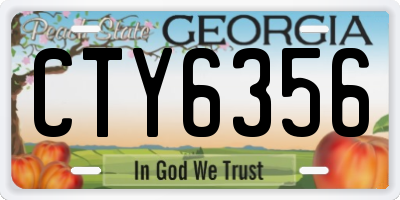 GA license plate CTY6356