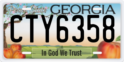 GA license plate CTY6358