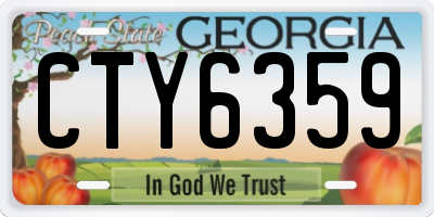 GA license plate CTY6359