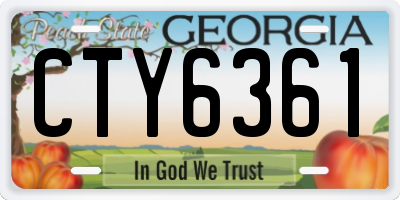 GA license plate CTY6361