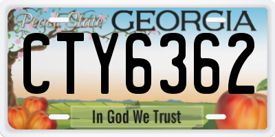GA license plate CTY6362