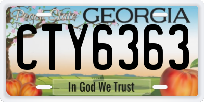 GA license plate CTY6363