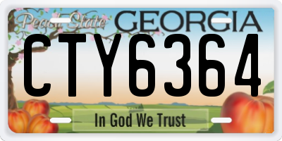 GA license plate CTY6364