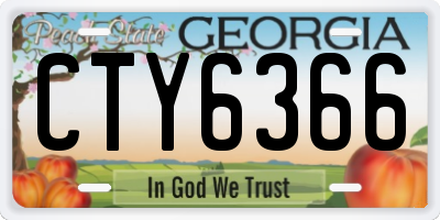GA license plate CTY6366