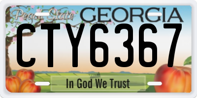 GA license plate CTY6367