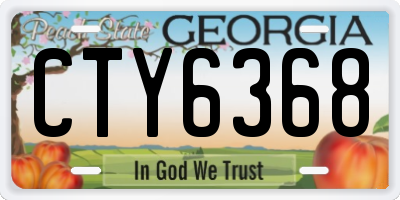 GA license plate CTY6368