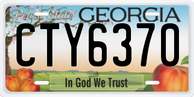 GA license plate CTY6370