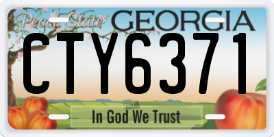 GA license plate CTY6371