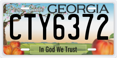 GA license plate CTY6372