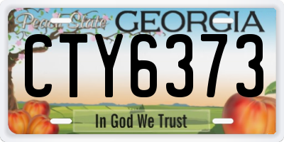 GA license plate CTY6373
