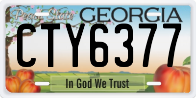 GA license plate CTY6377