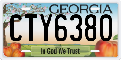 GA license plate CTY6380