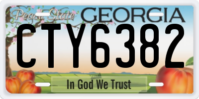 GA license plate CTY6382