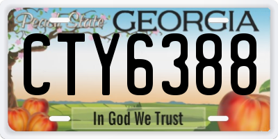 GA license plate CTY6388