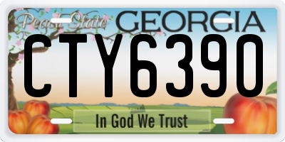 GA license plate CTY6390