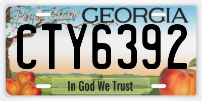 GA license plate CTY6392