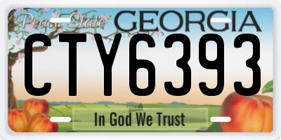 GA license plate CTY6393