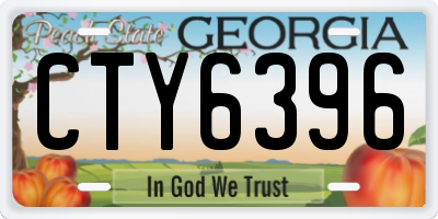 GA license plate CTY6396