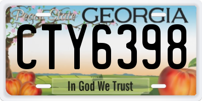 GA license plate CTY6398