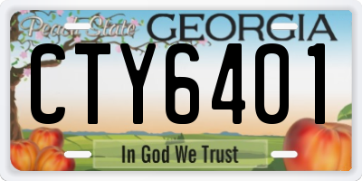 GA license plate CTY6401
