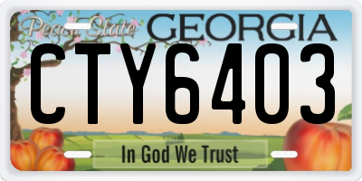 GA license plate CTY6403
