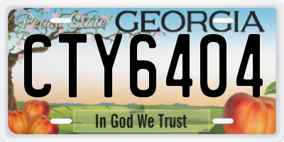 GA license plate CTY6404