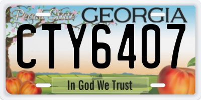 GA license plate CTY6407