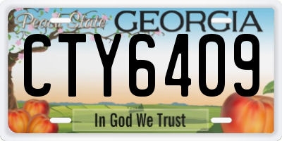 GA license plate CTY6409
