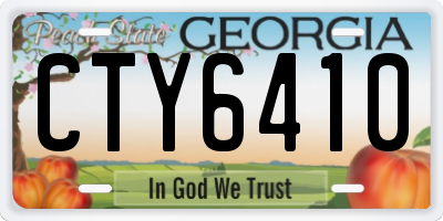 GA license plate CTY6410