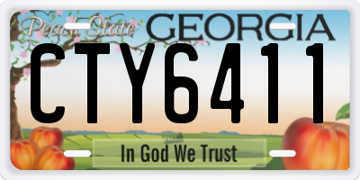 GA license plate CTY6411