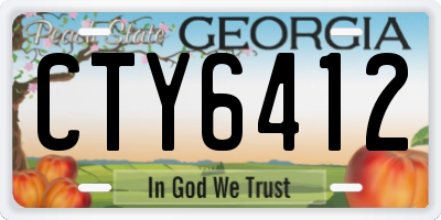 GA license plate CTY6412