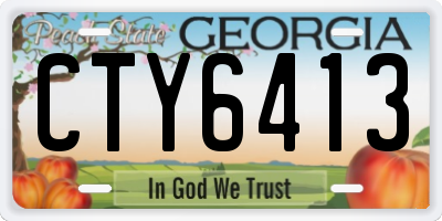 GA license plate CTY6413