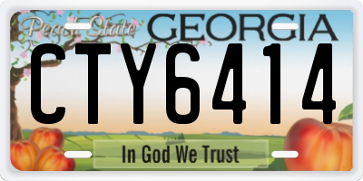 GA license plate CTY6414