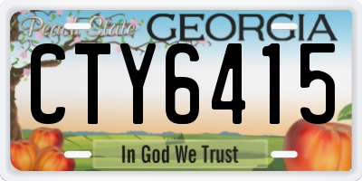 GA license plate CTY6415