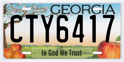 GA license plate CTY6417
