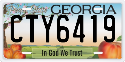 GA license plate CTY6419