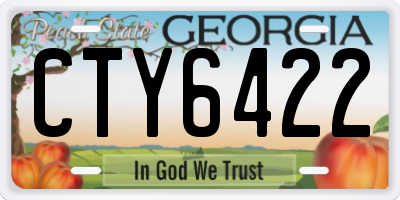 GA license plate CTY6422