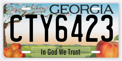 GA license plate CTY6423