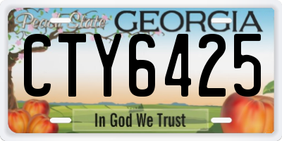 GA license plate CTY6425
