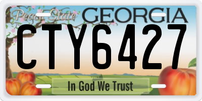 GA license plate CTY6427