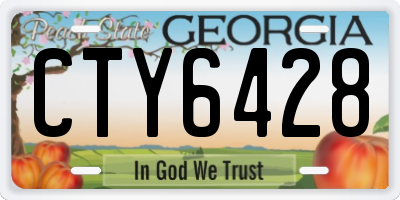 GA license plate CTY6428