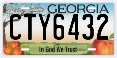 GA license plate CTY6432