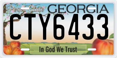 GA license plate CTY6433