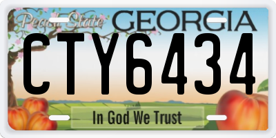 GA license plate CTY6434