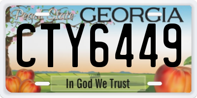 GA license plate CTY6449