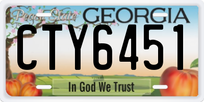 GA license plate CTY6451