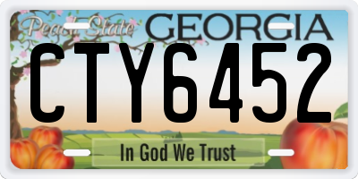 GA license plate CTY6452